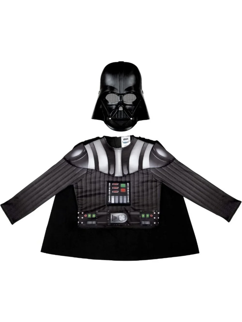 Youth Darth Vader Costume Set - Padded Muscle Chest Top, Cape & Mask - Size S